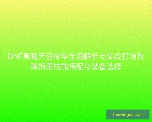 DNF黑曜天羽夜华全面解析与实战打造攻略指南技能搭配与装备选择
